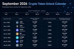 Crypto Token Unlocks in September 2026: Dates, Amounts and Supply Changes